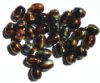 30 11mm Satin Topaz Tortoise Oval Beads